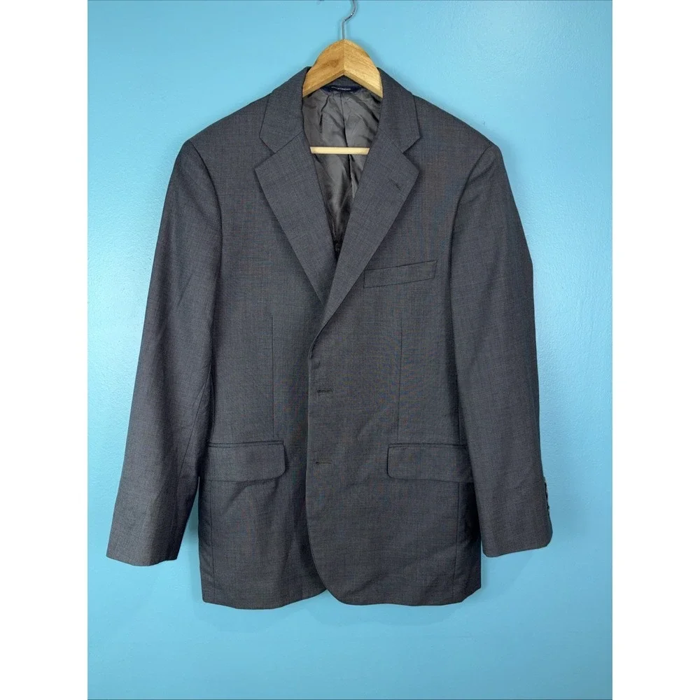 Brooks Brothers Madison Mens 100% Wool Blazer Dark Gray 40R 2 Button Old Money